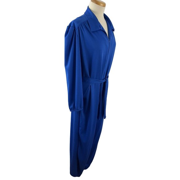 Vintage Improved Living XL Polyester Jumpsuit Wrap Waist Mod Disco Zip Front - Picture 2 of 10